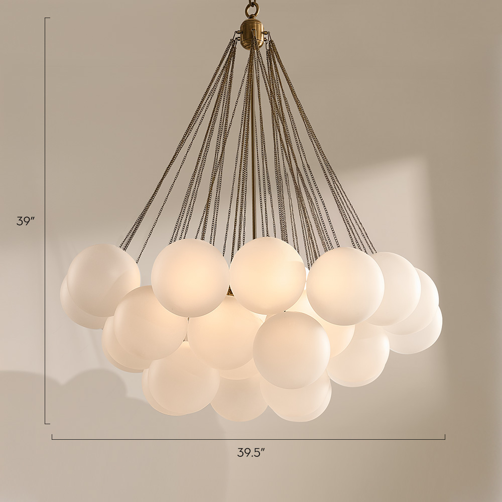 Sanela Frosted Glass Globe Chandelier 39.5"