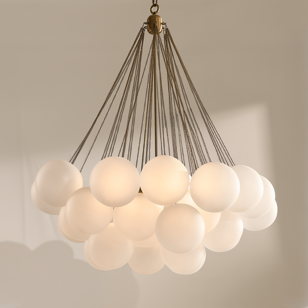 Sanela Frosted Glass Globe Chandelier 39.5"