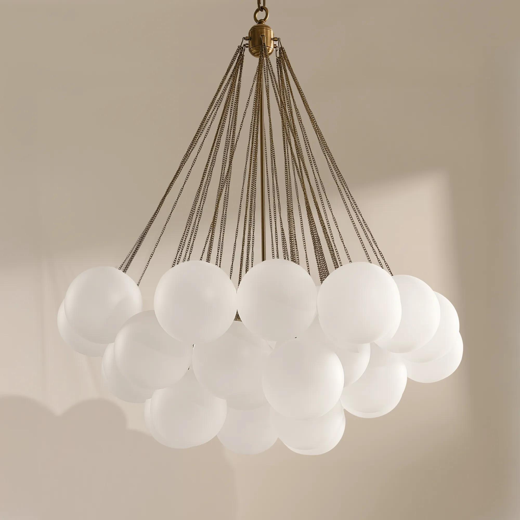 Sanela Frosted Glass Globe Chandelier 39.5"