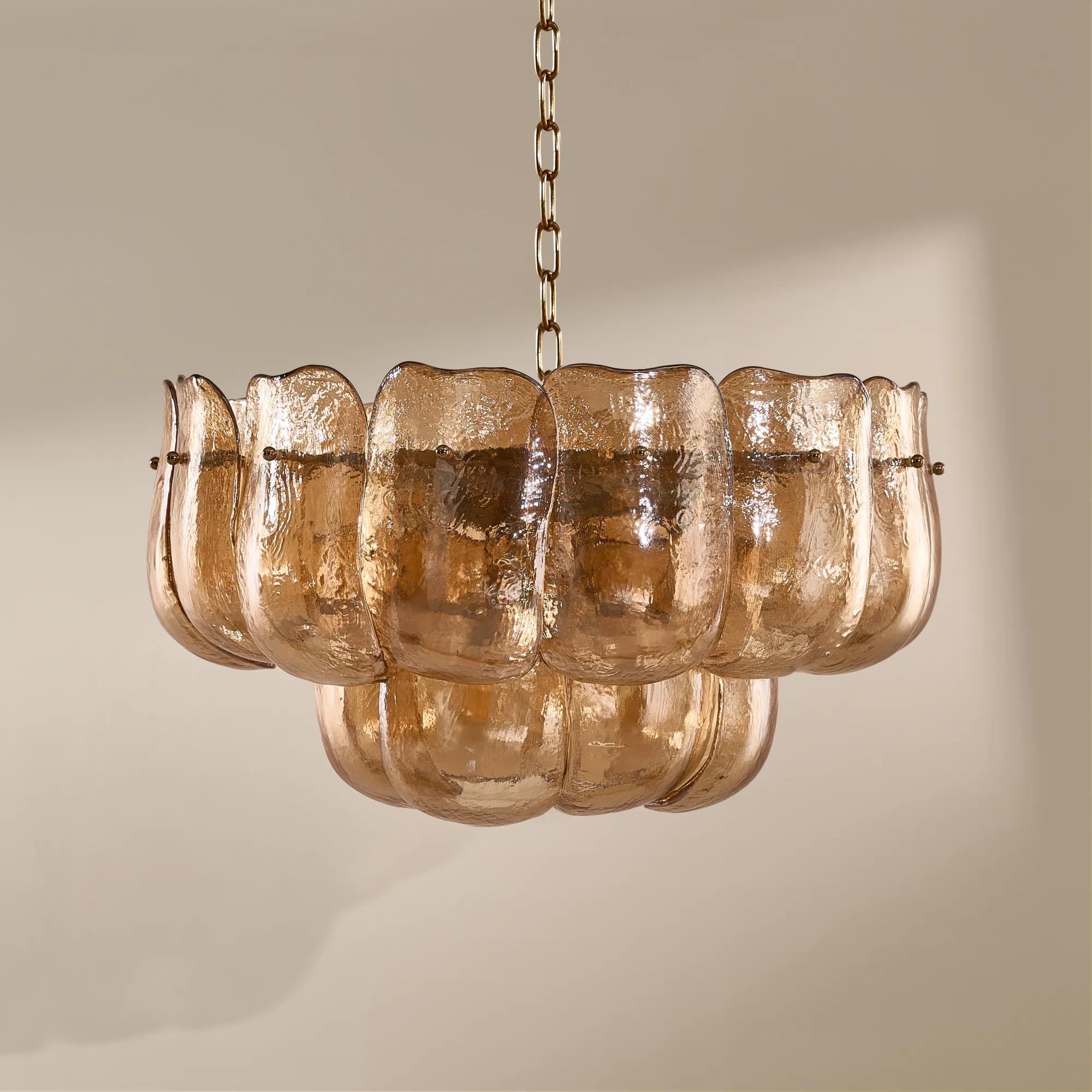 Ember Glow Glass Chandelier