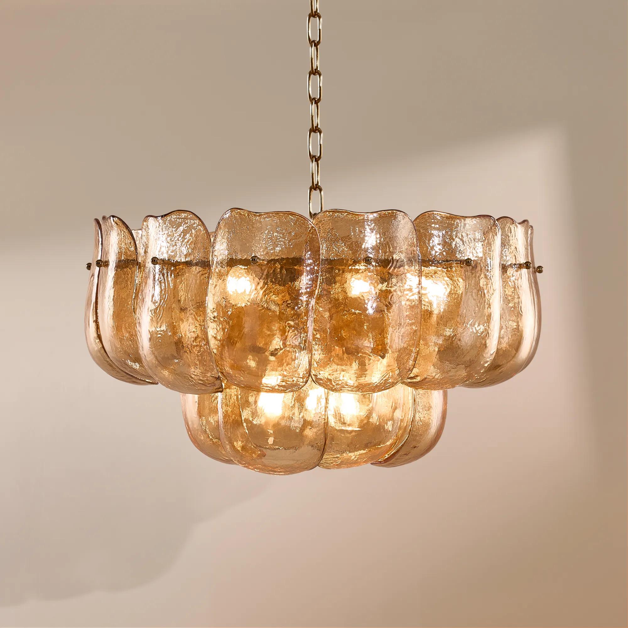 Ember Glow Glass Chandelier