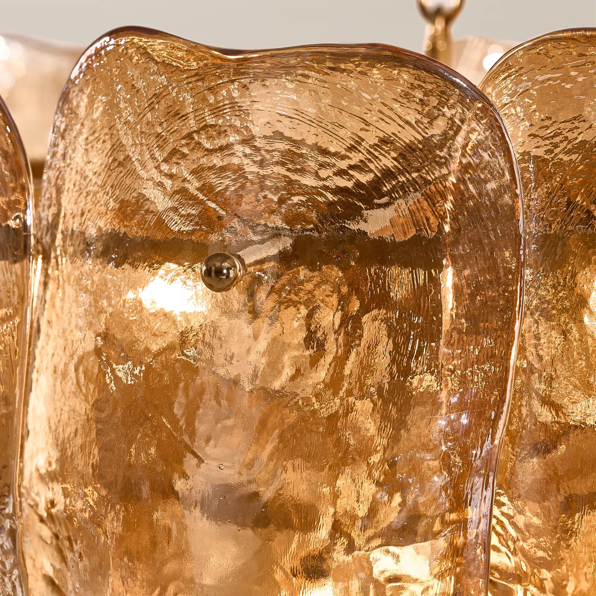 Ember Glow Amber Textured Glass Chandelier 24