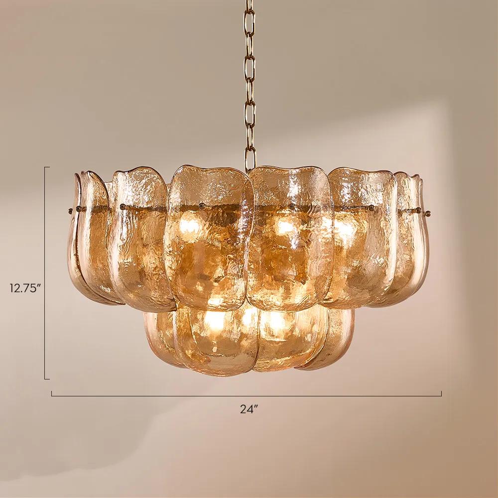 Ember Glow Glass Chandelier