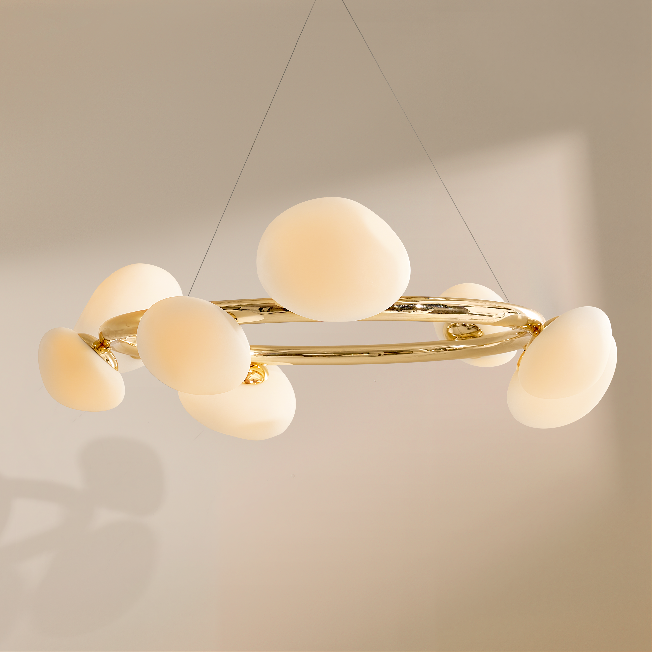 Radiante LED Globe Chandelier - Polished Gold