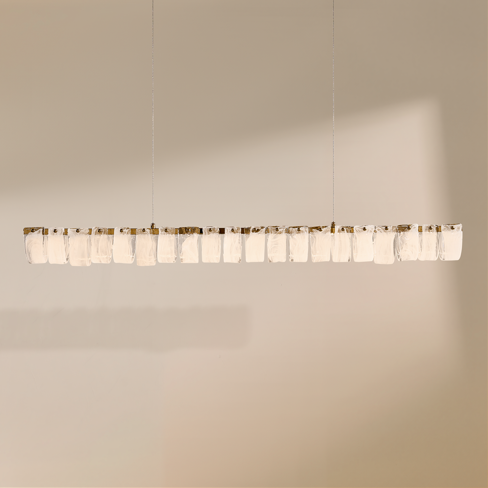 Joliet LED Linear Glass Chandelier 47"
