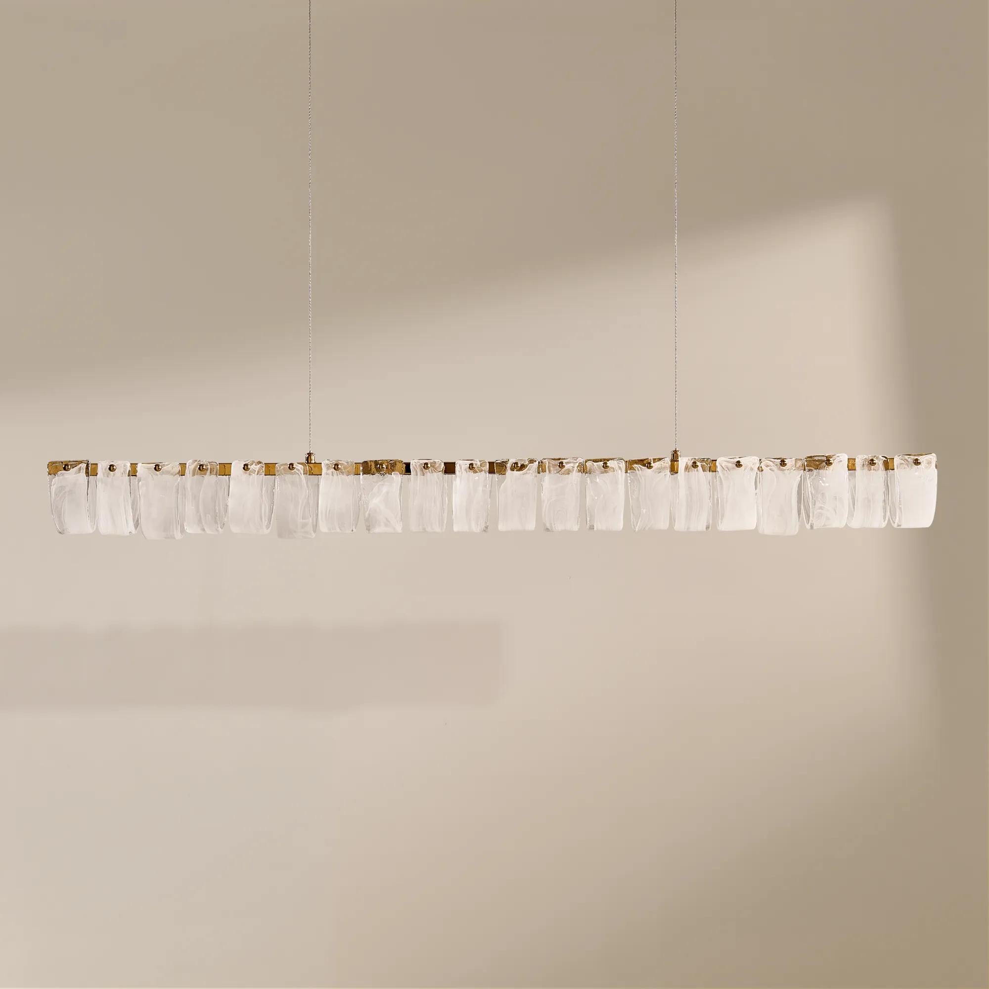 Joliet LED Linear Glass Chandelier 47"