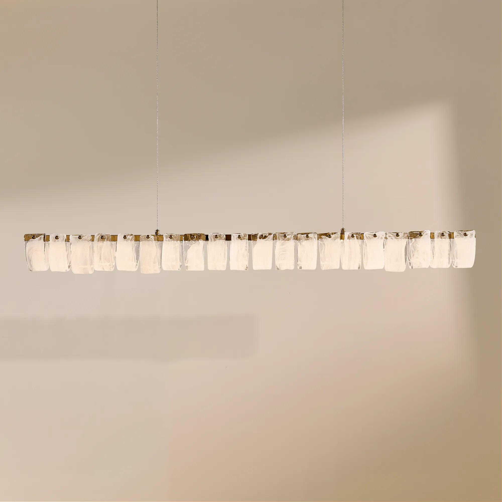 Joliet LED Linear Glass Chandelier 47"