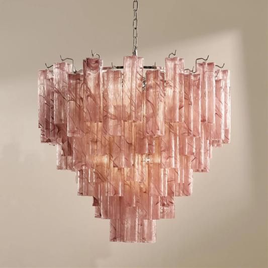 Elodie Glass Chandelier 31.5" - Rose