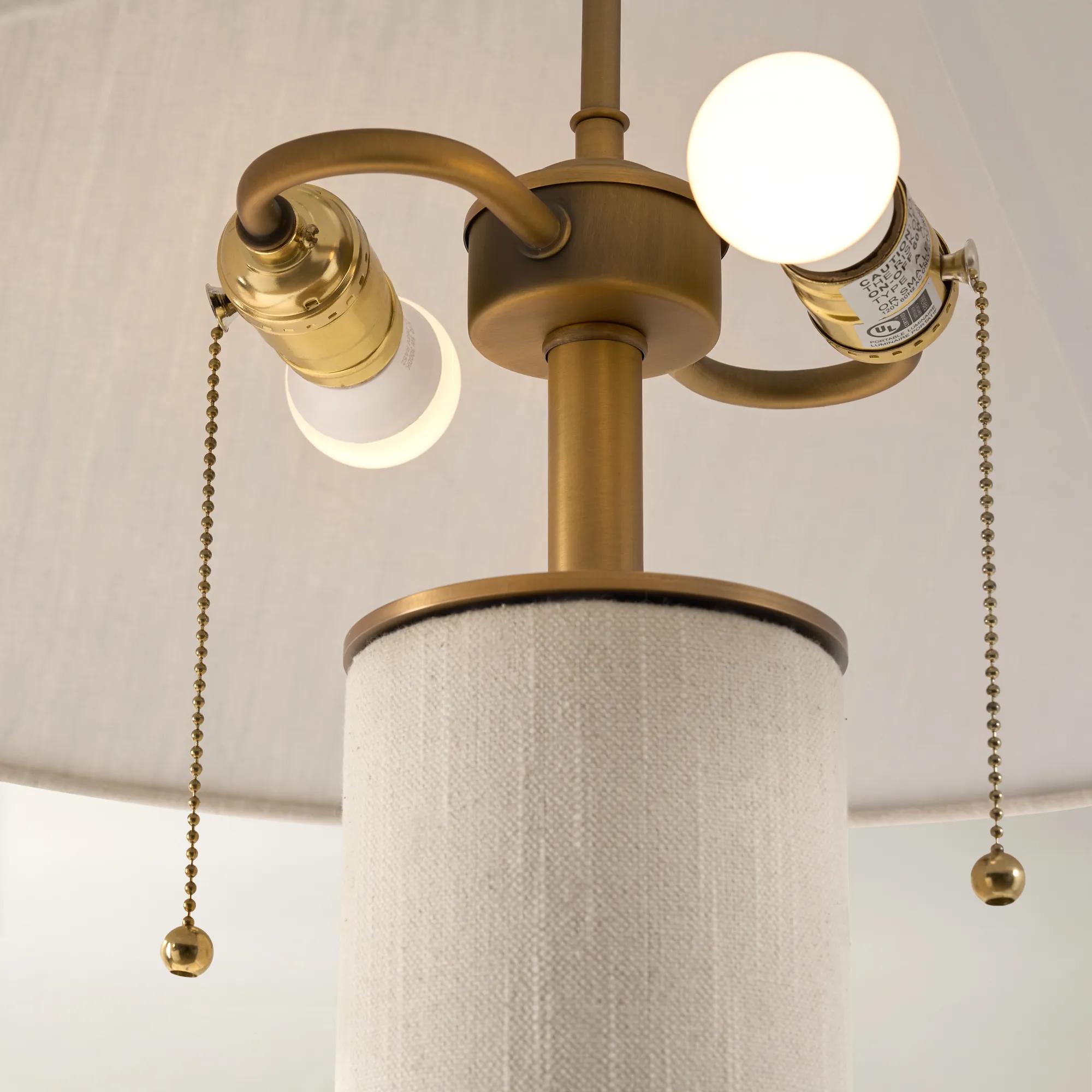 Della Linen & Brass Floor Lamp