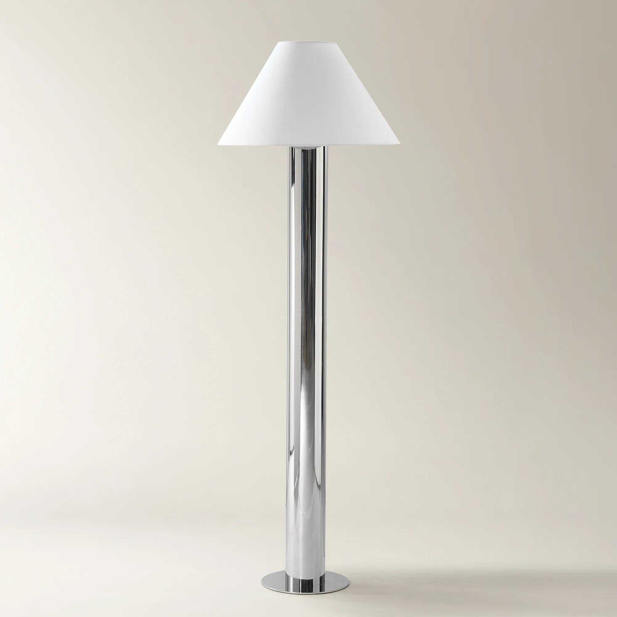 Tova Polished Nickel/White Floor Lamp 60