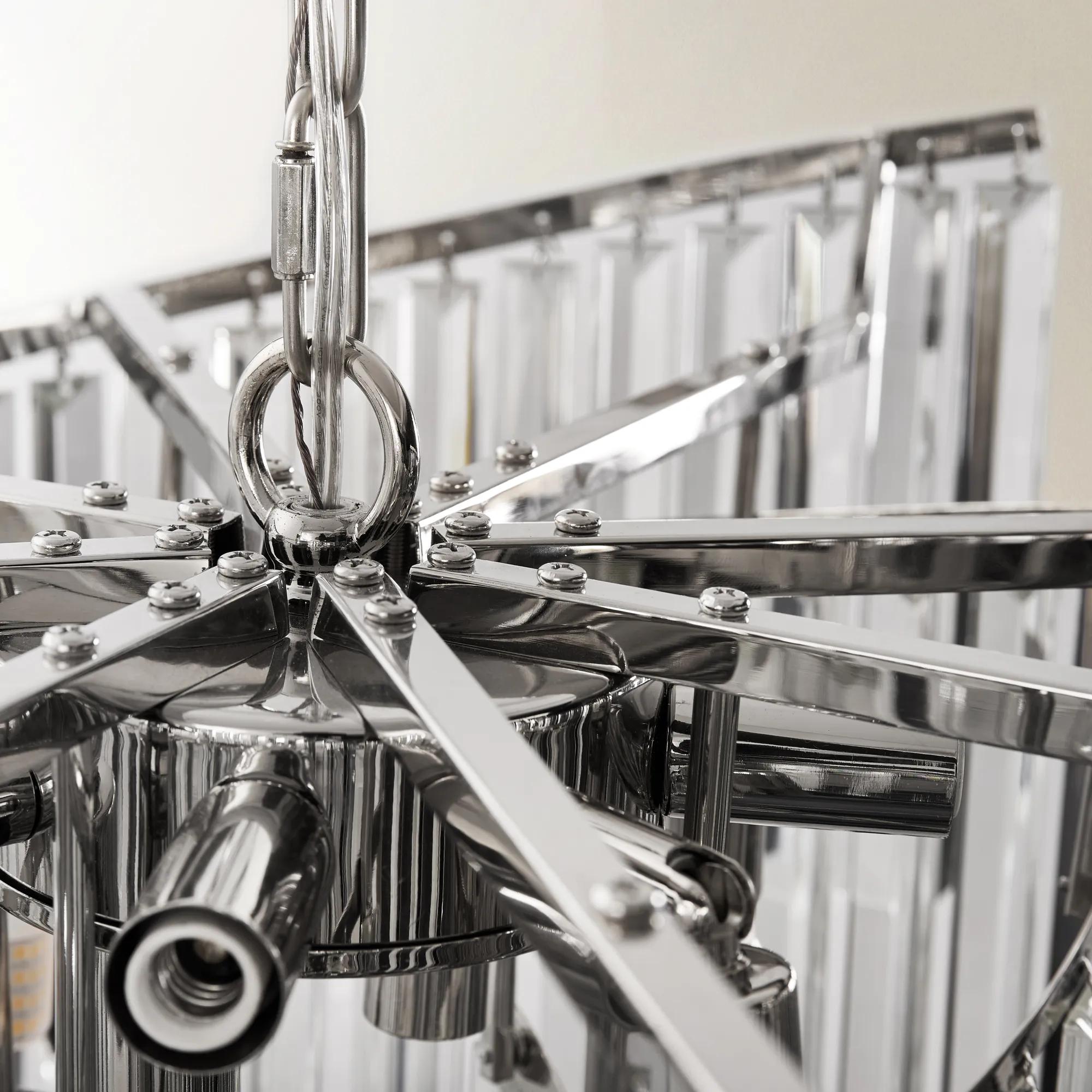 Luxe Spiral Chandelier - Nickel/Clear