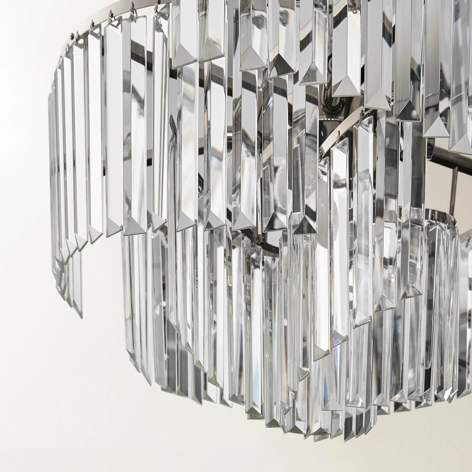 Luxe Spiral Chandelier - Nickel/Clear