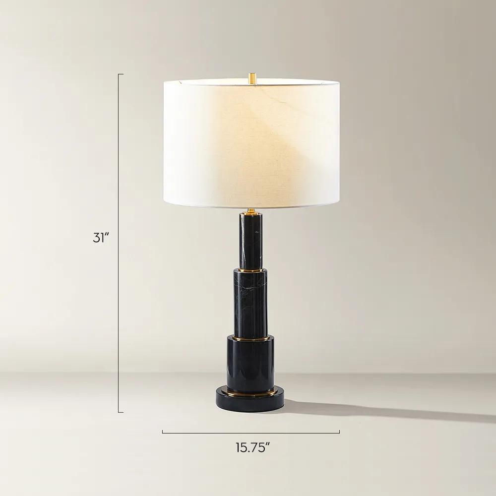 Adair Marble Table Lamp - Black