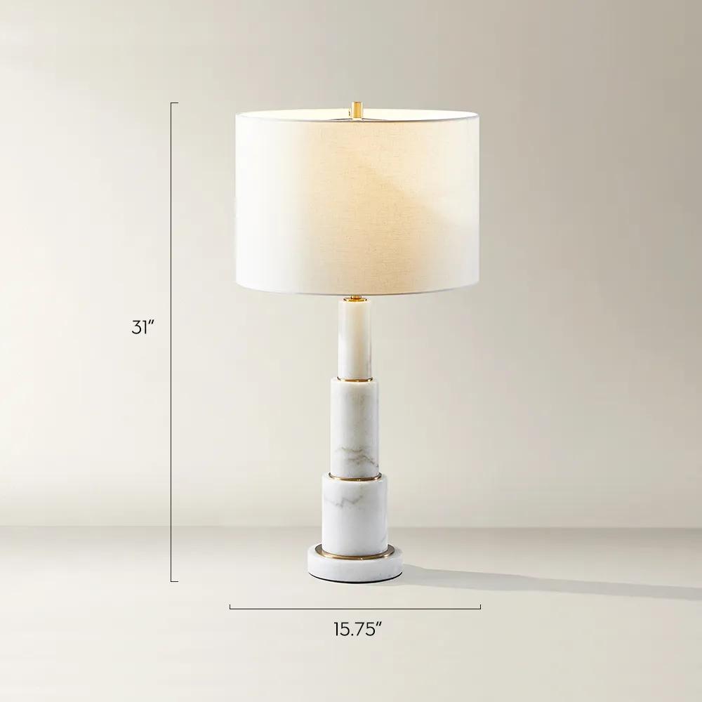 Adair Marble Table Lamp - White