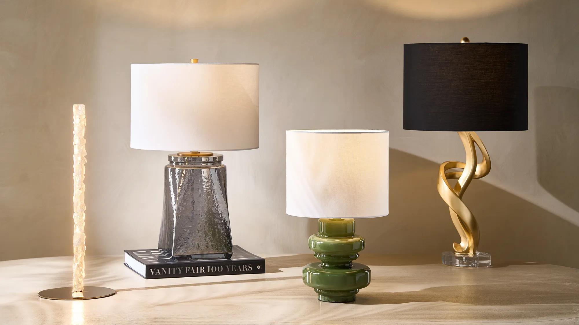 Rumi Reflective Glass Table Lamp