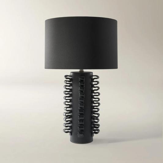 Anello Ceramic Ruffle Table Lamp 27" - Black