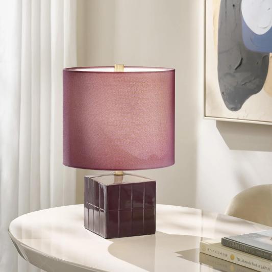 Le Cube Ceramic Table Lamp 18"- Fig