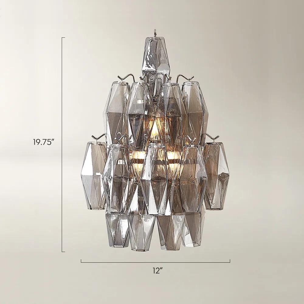 Cosima Glass Sconce 19.75" - Smoke