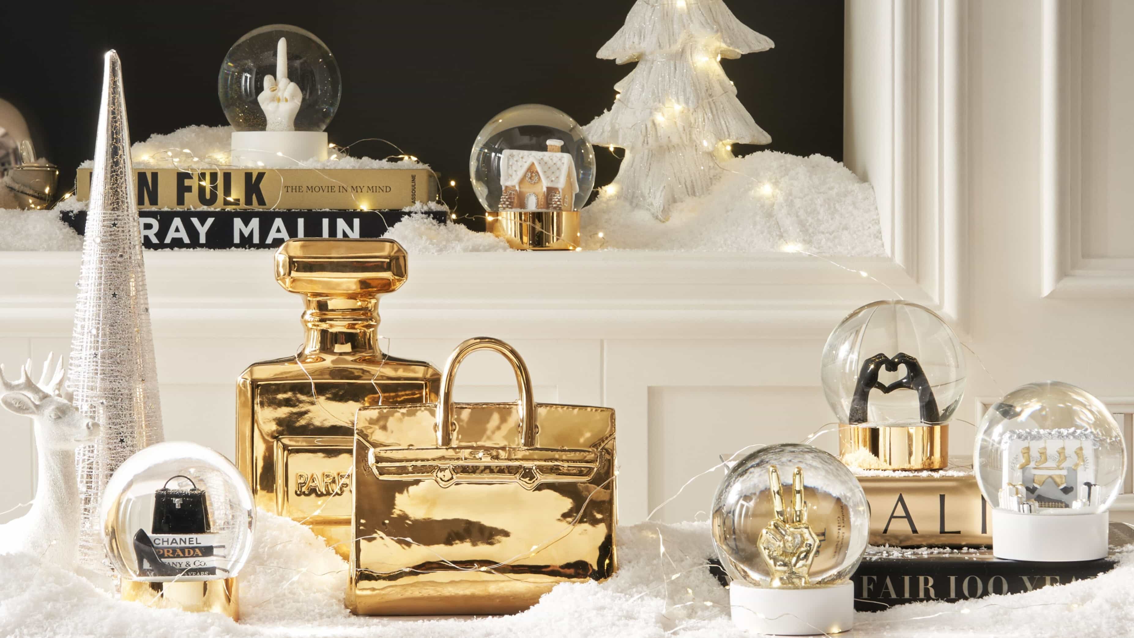 A polished palette of gold, ivory, and shimmer transforms holiday decor into a statement.