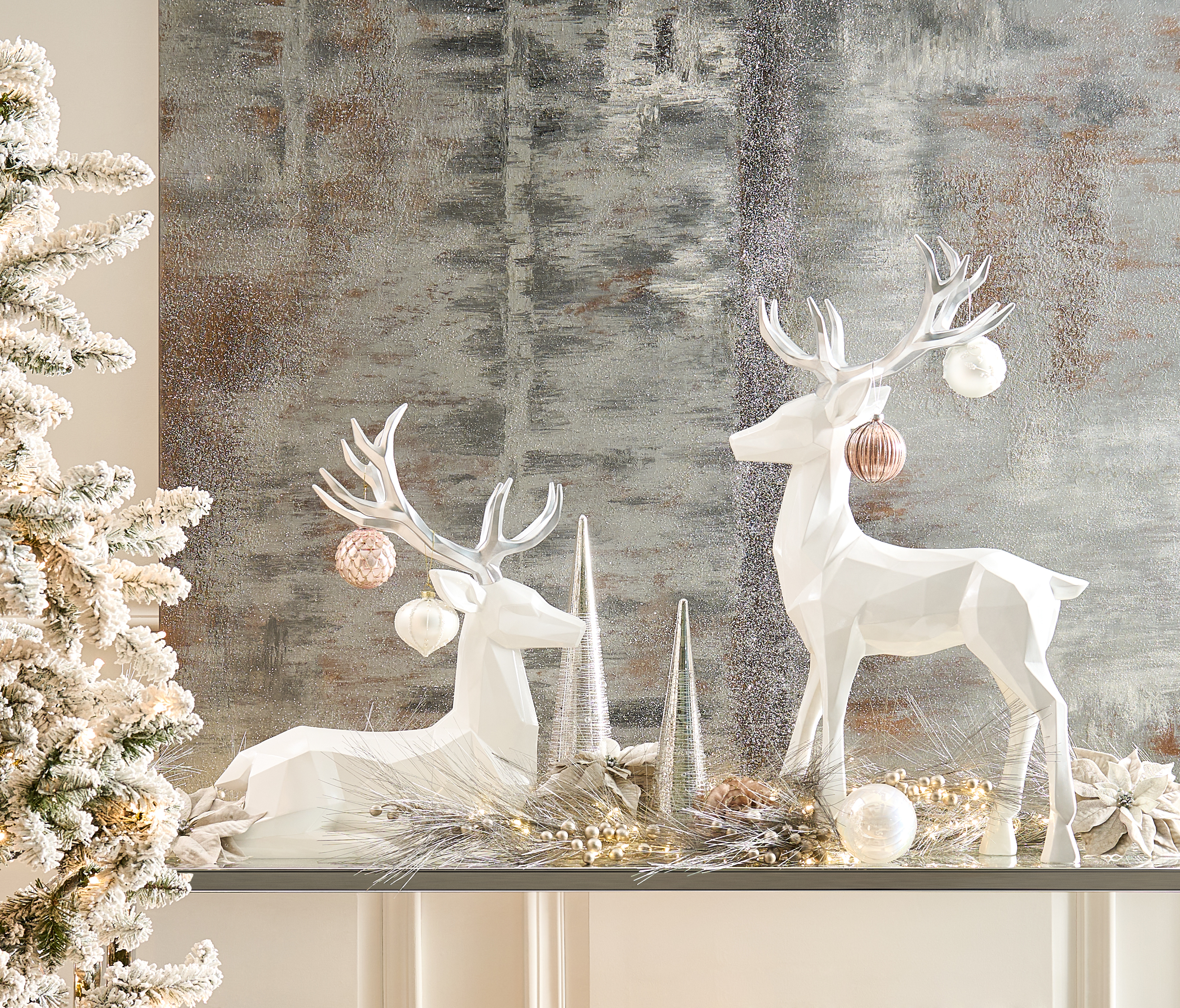 Pre-Lit Spruce Flock Tree 7'5"