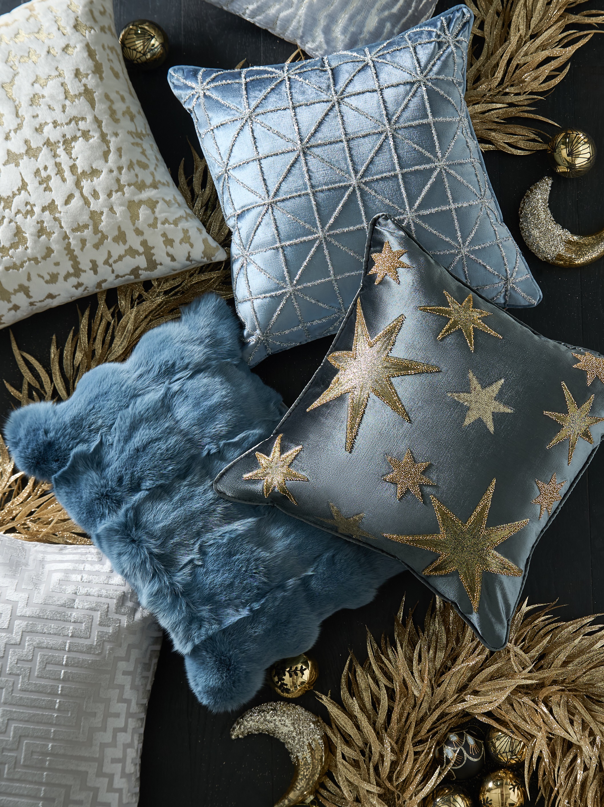 Geometric Glitter Ornamnet - Set of 4