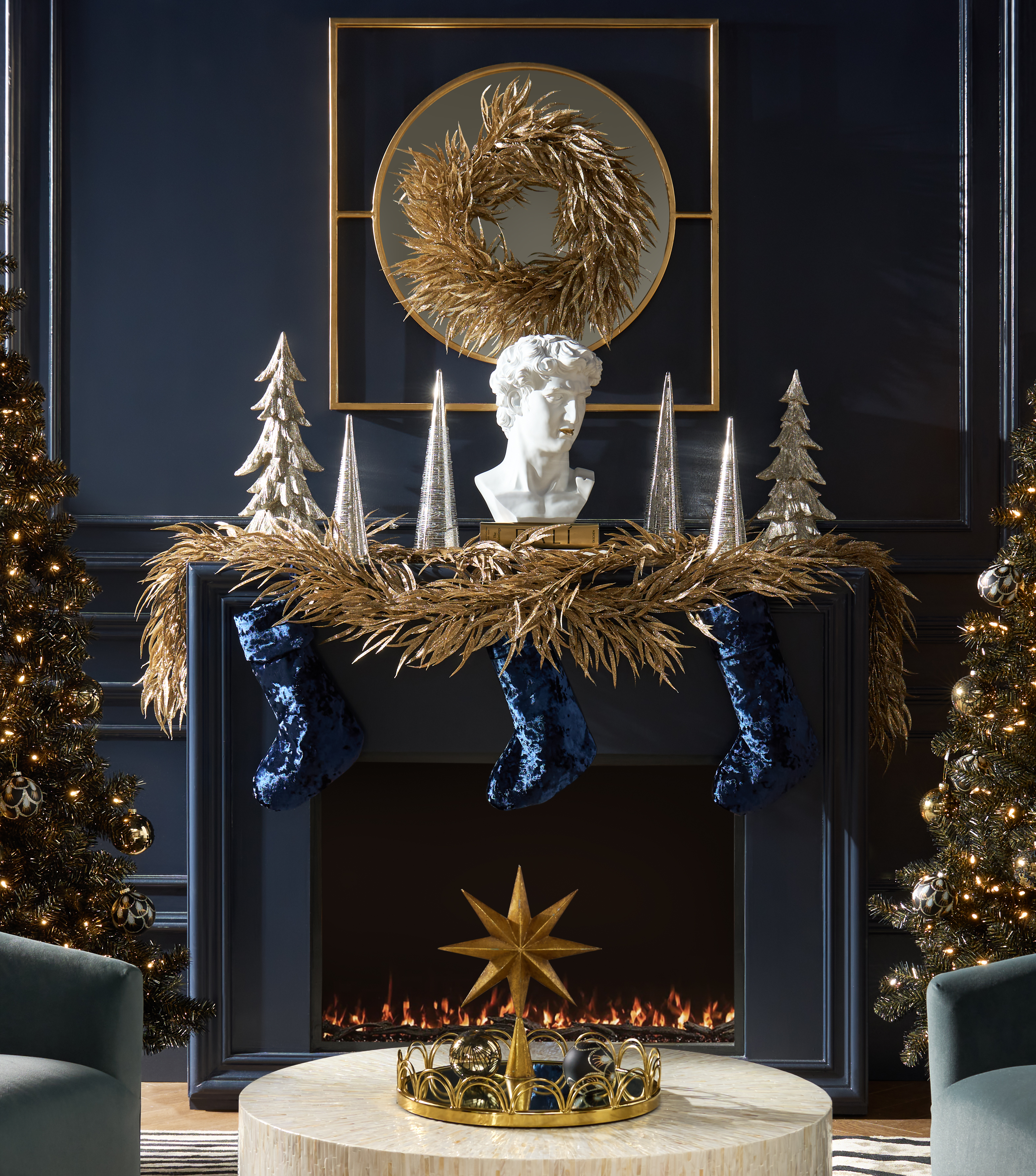 Crushed Velvet Stocking - Sapphire