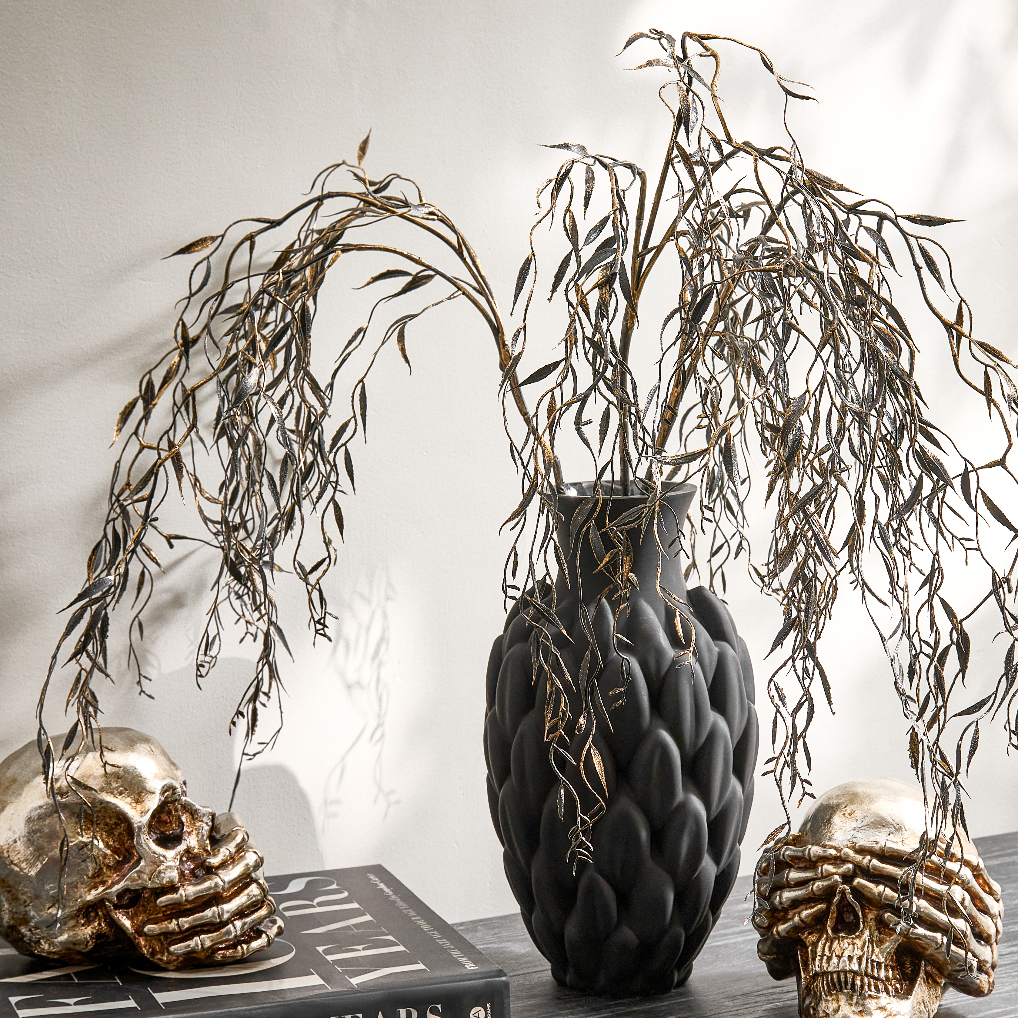 Black Shimmer Weeping Willow 41" - Set of 3