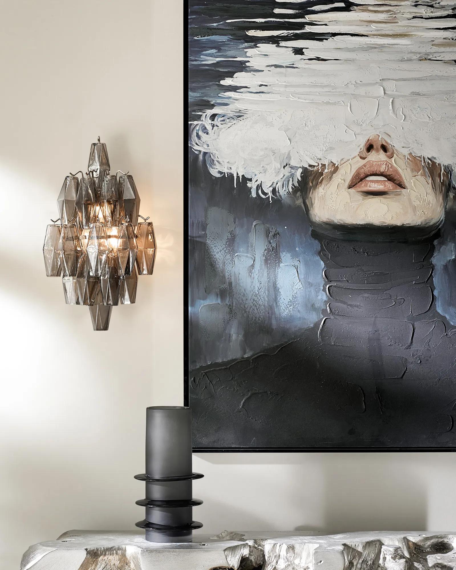 Cosima Glass Sconce 19.75" - Smoke