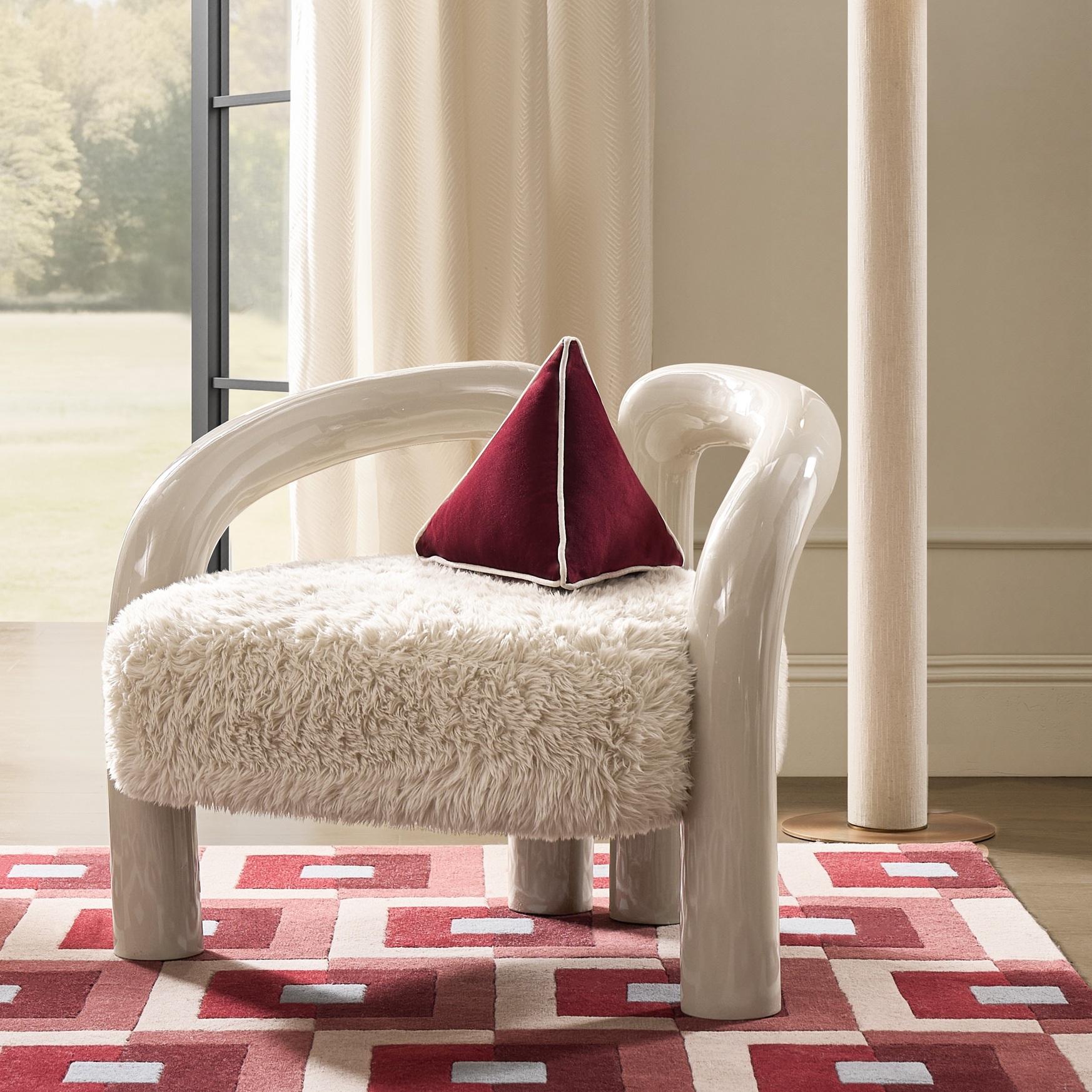 Nia Lacquer Accent Chair - Turtle Dove