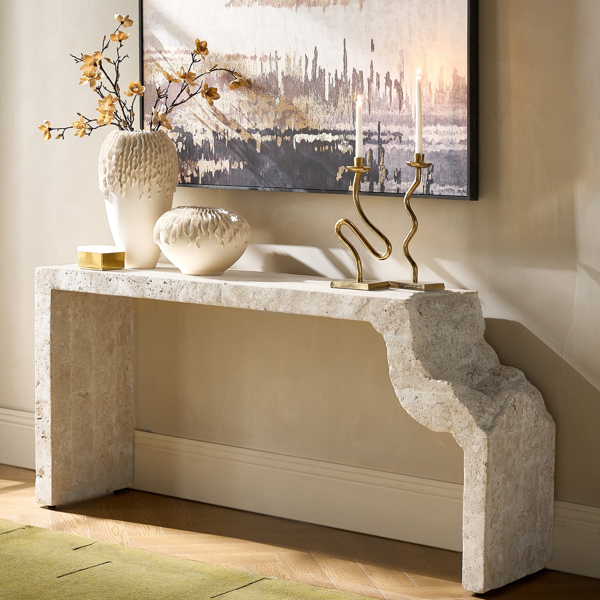 Cairo Mactan Stone Console Table ( 63")