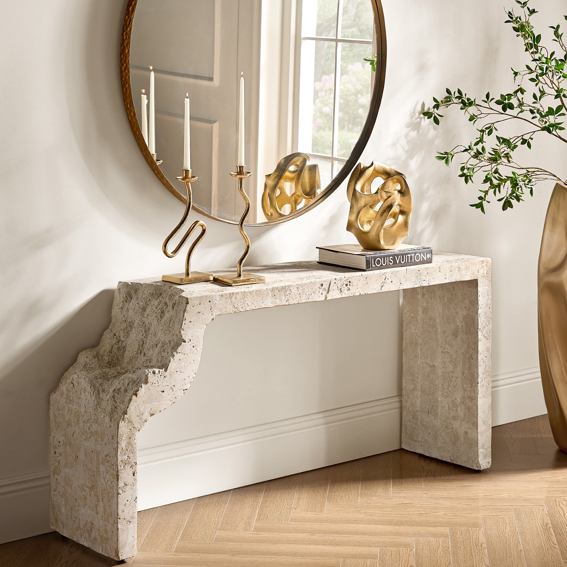 Cairo Mactan Stone Console Table ( 63")