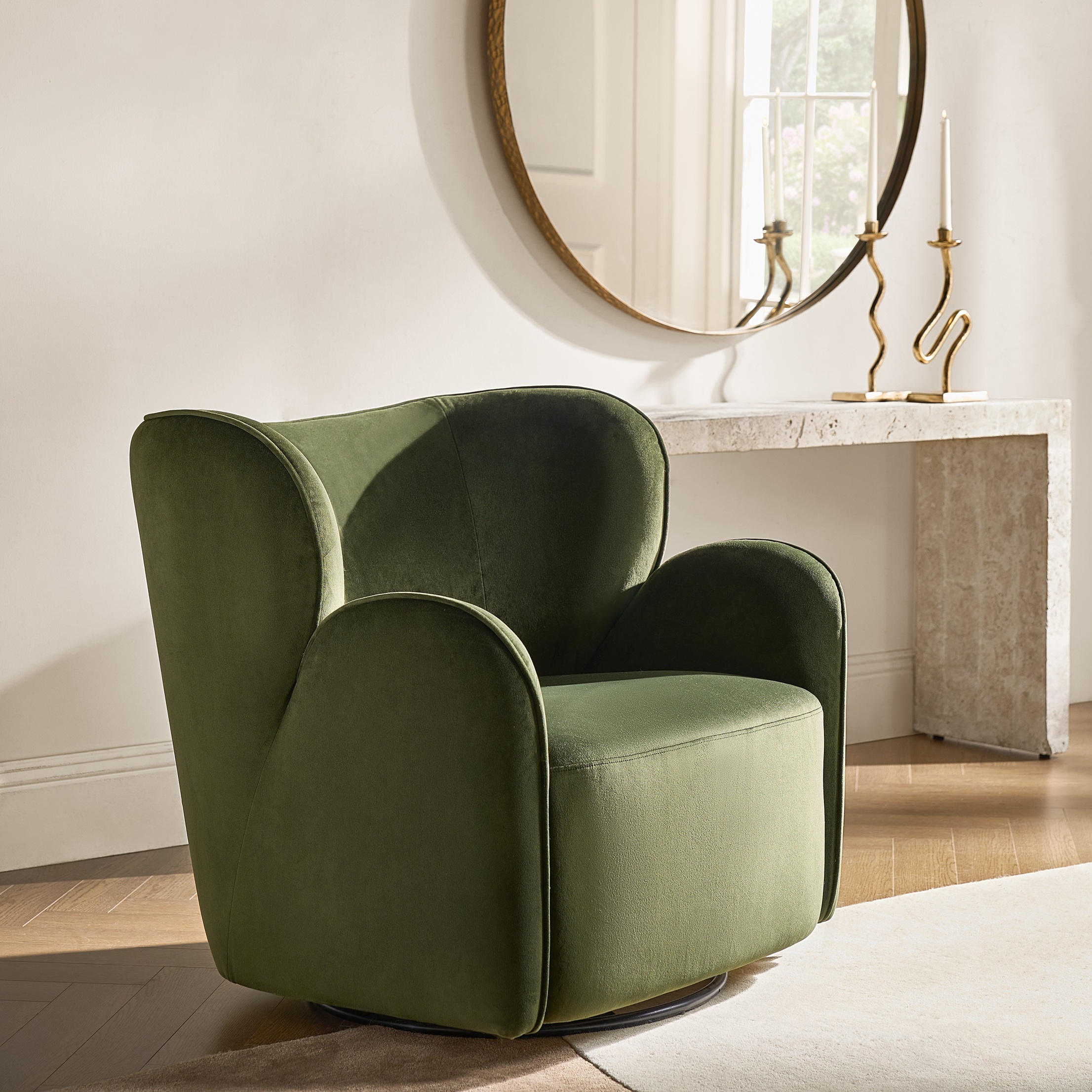 Ceres Velvet Accent Chair - Jade Green