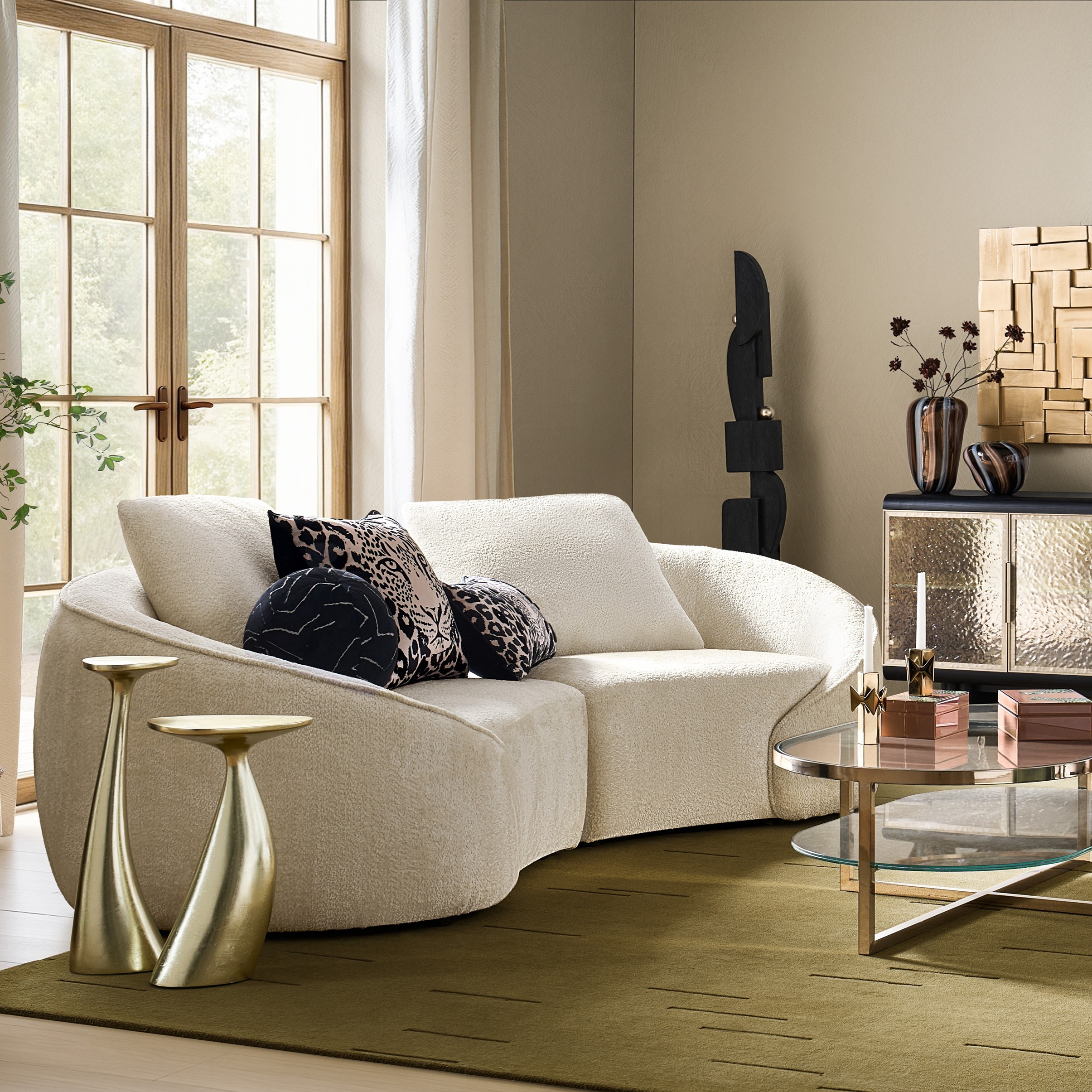 Irene Cloud Velvet Armless Chair