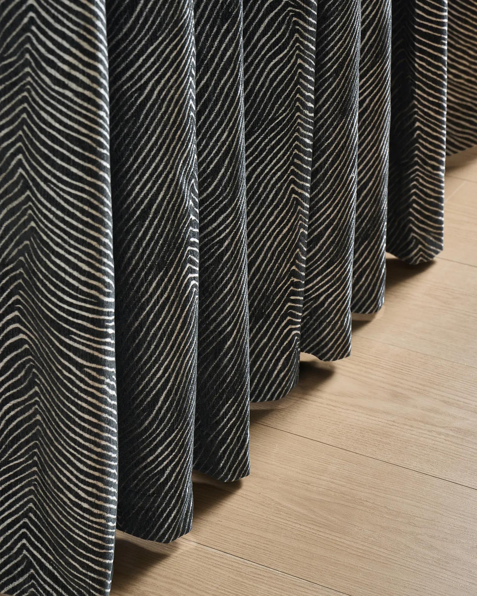 Kenzo Black Chenille Window Curtain Panel | Z Gallerie