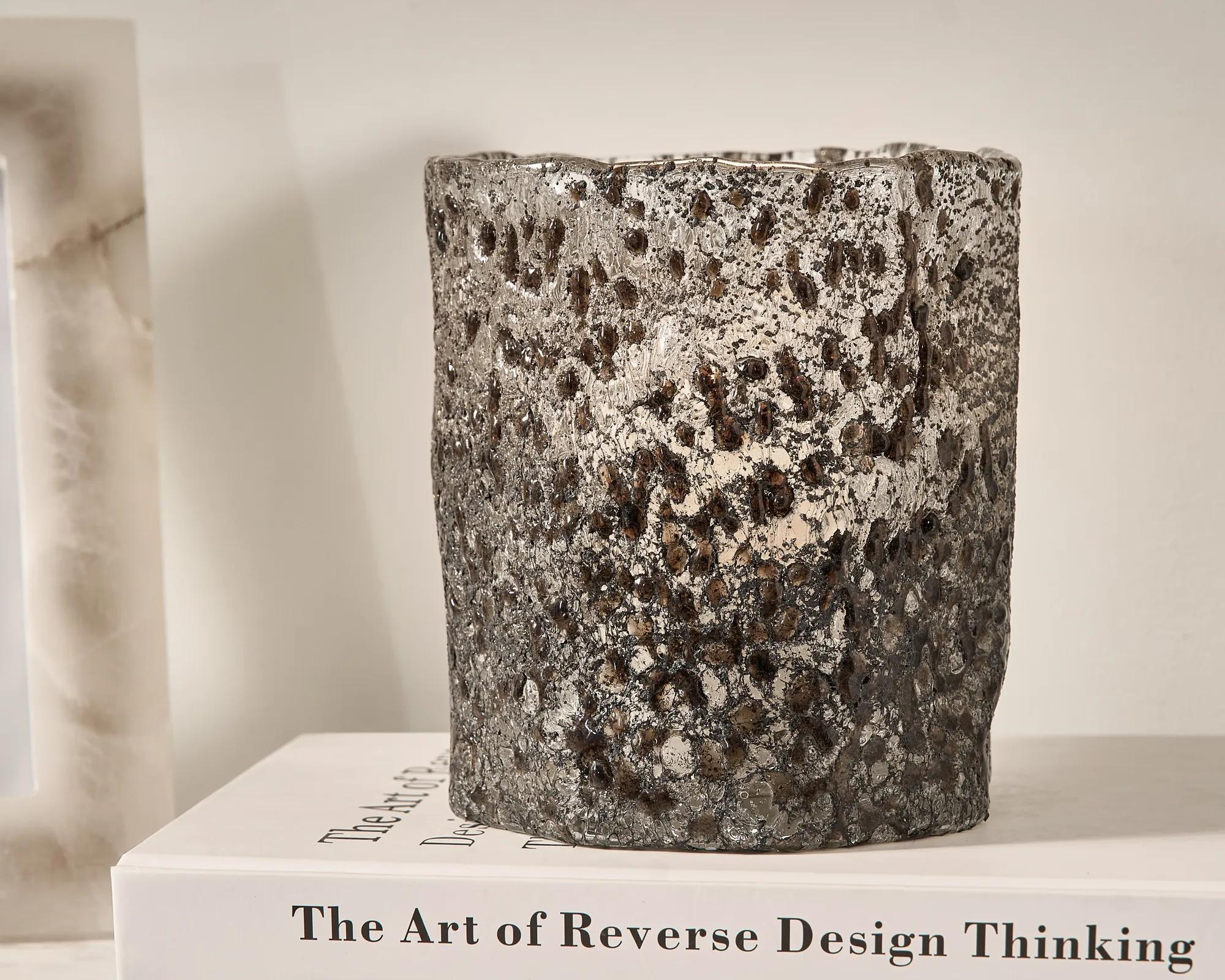 Earthen Hurricane Candle Holder