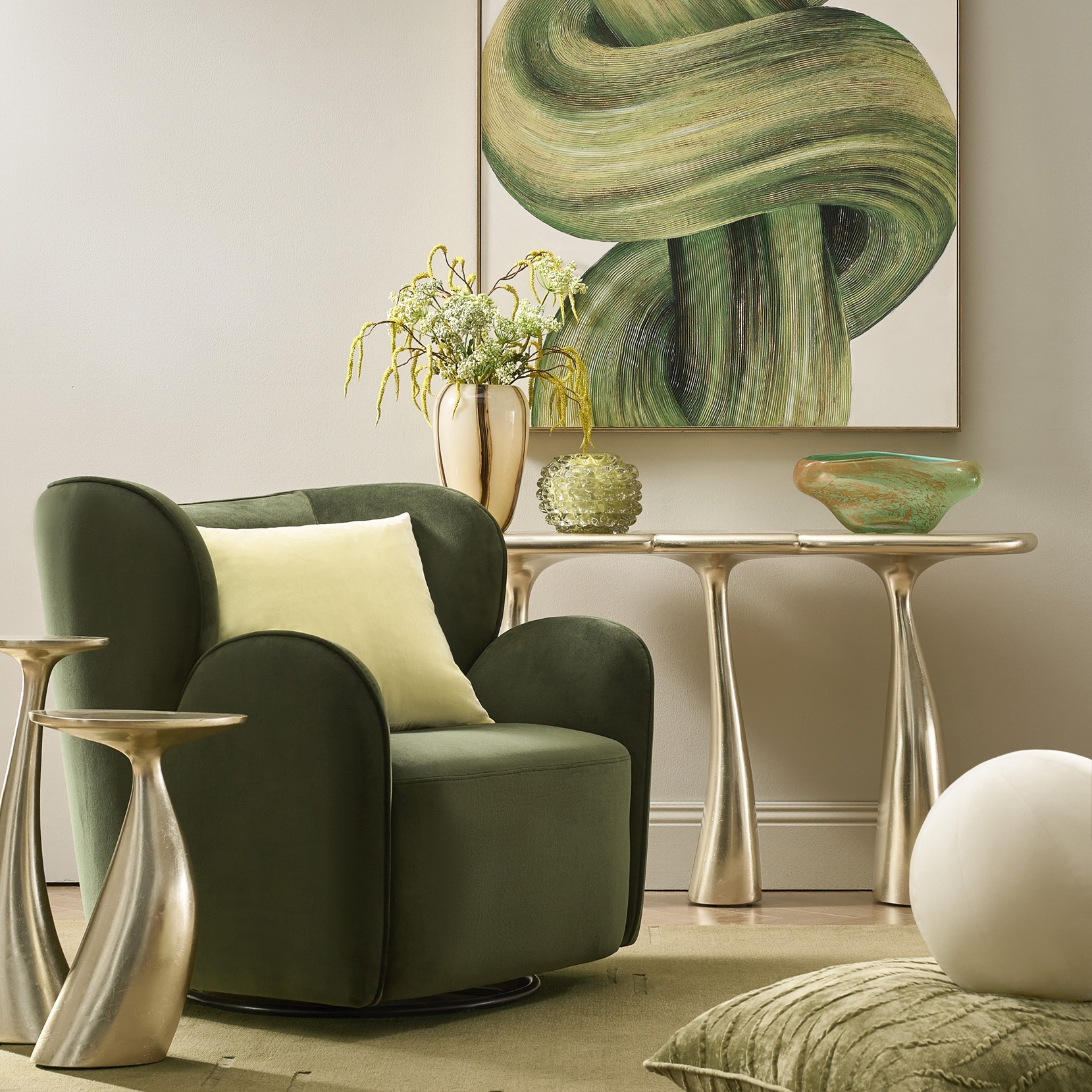 Veda Velvet Ball Pillow 12" - Butter Cream