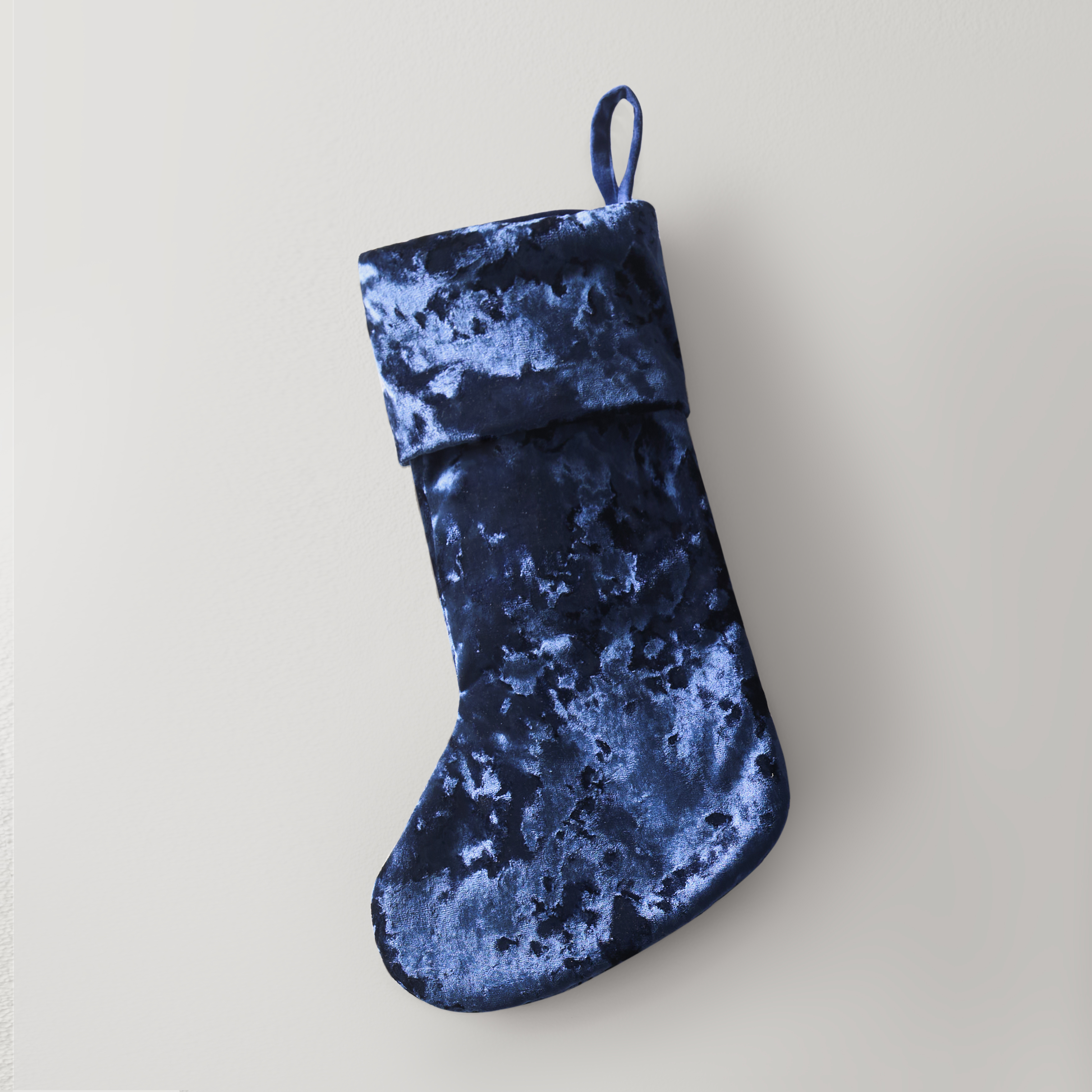 Crushed Velvet Stocking - Sapphire