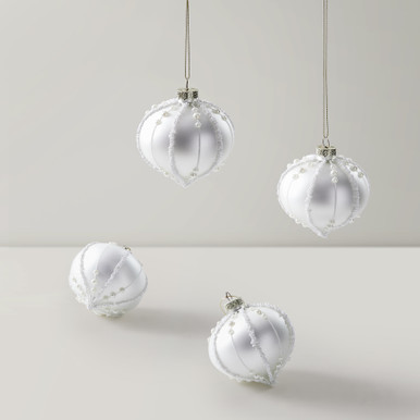 Pearl Teardrop Ornament - Set of 4