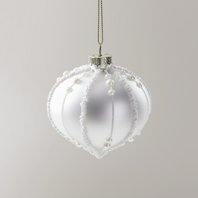 Pearl Teardrop Ornament - Set of 4