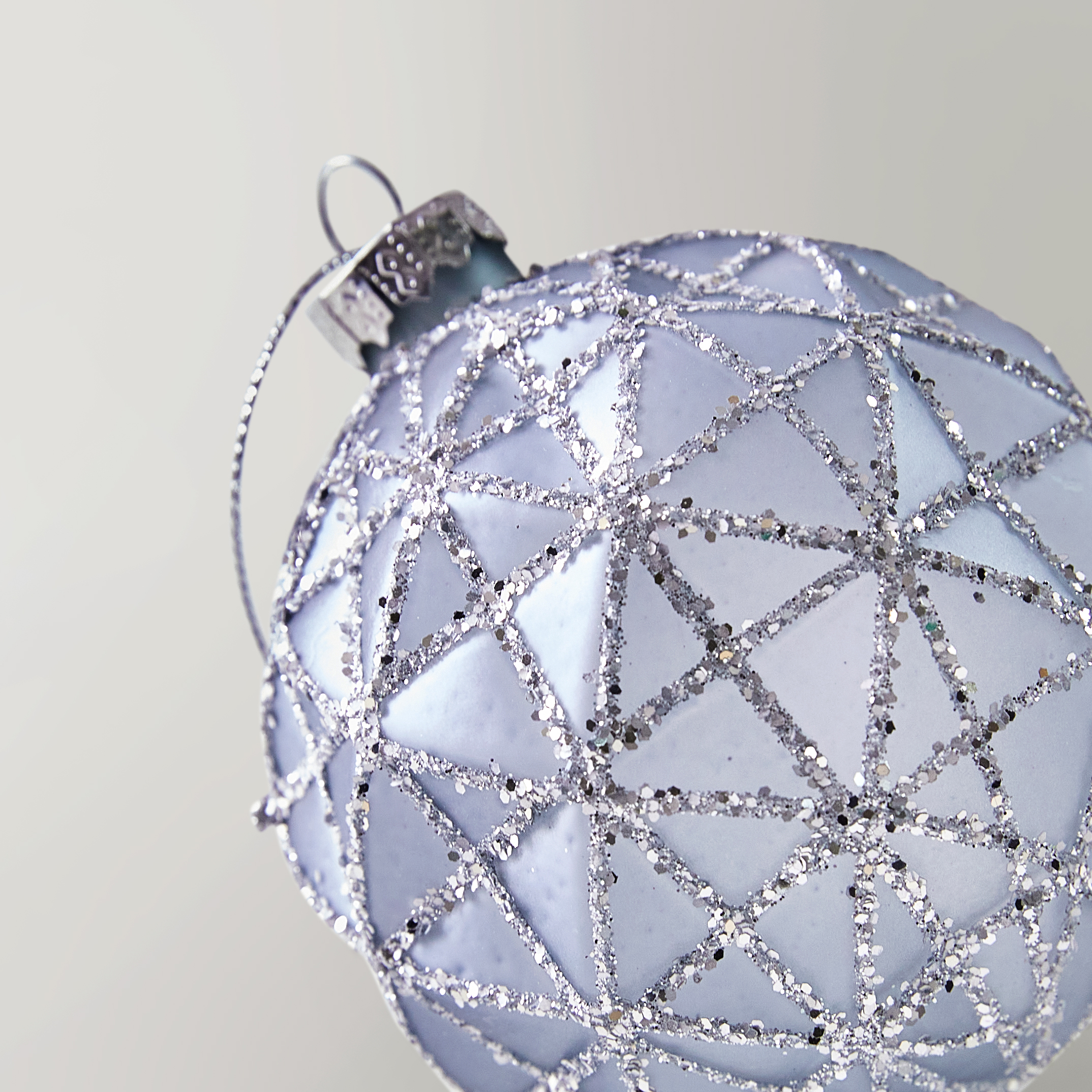 Geometric Glitter Ornament - Set of 4