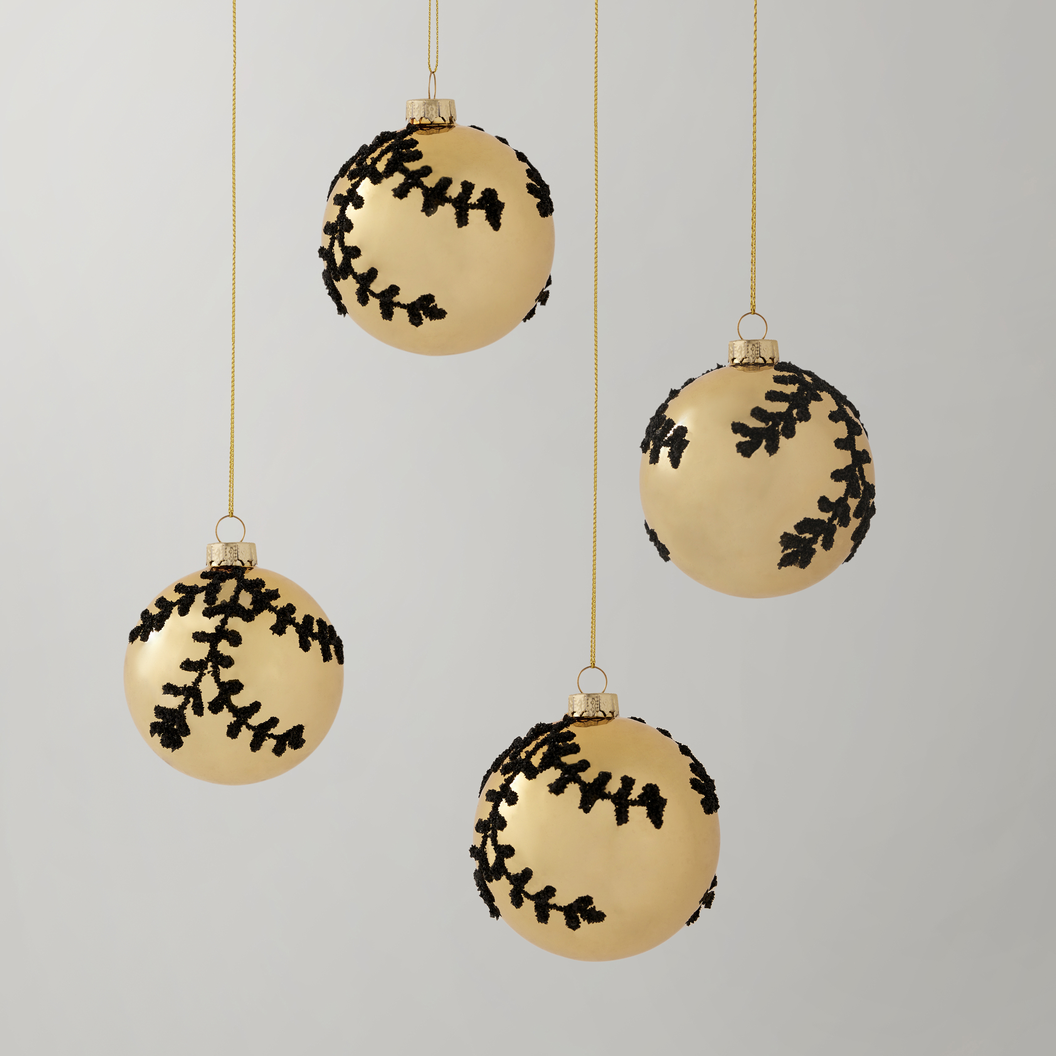 Glitter Vine Ornament - Set of 4