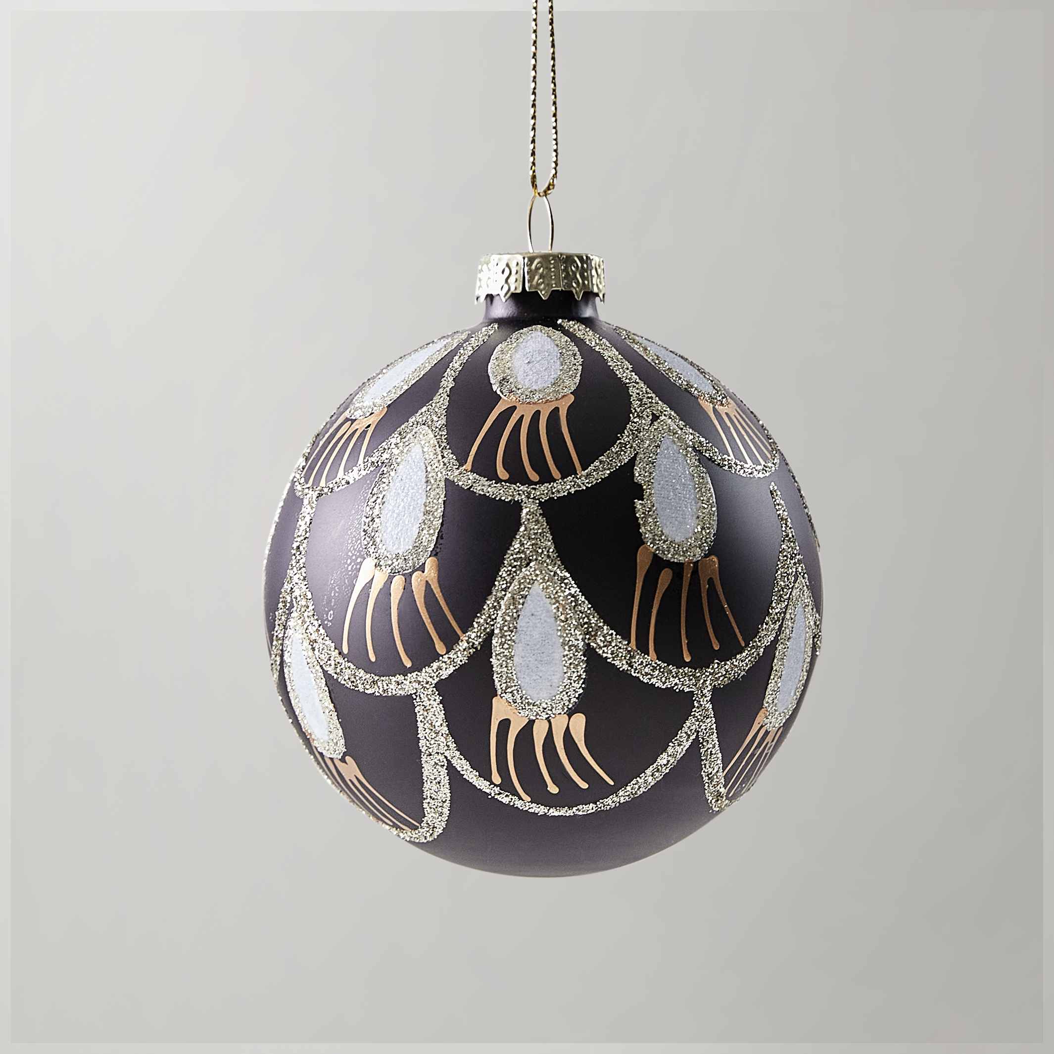 Balck Deco Ornament- Set of 4