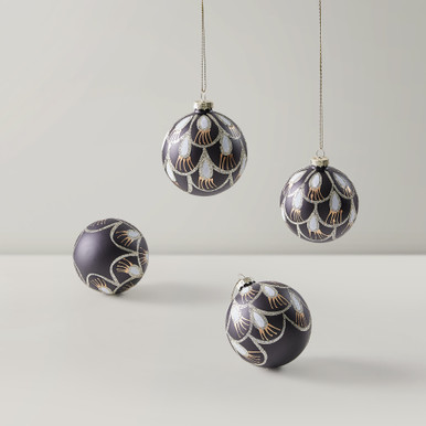 Balck Deco Ornament- Set of 4