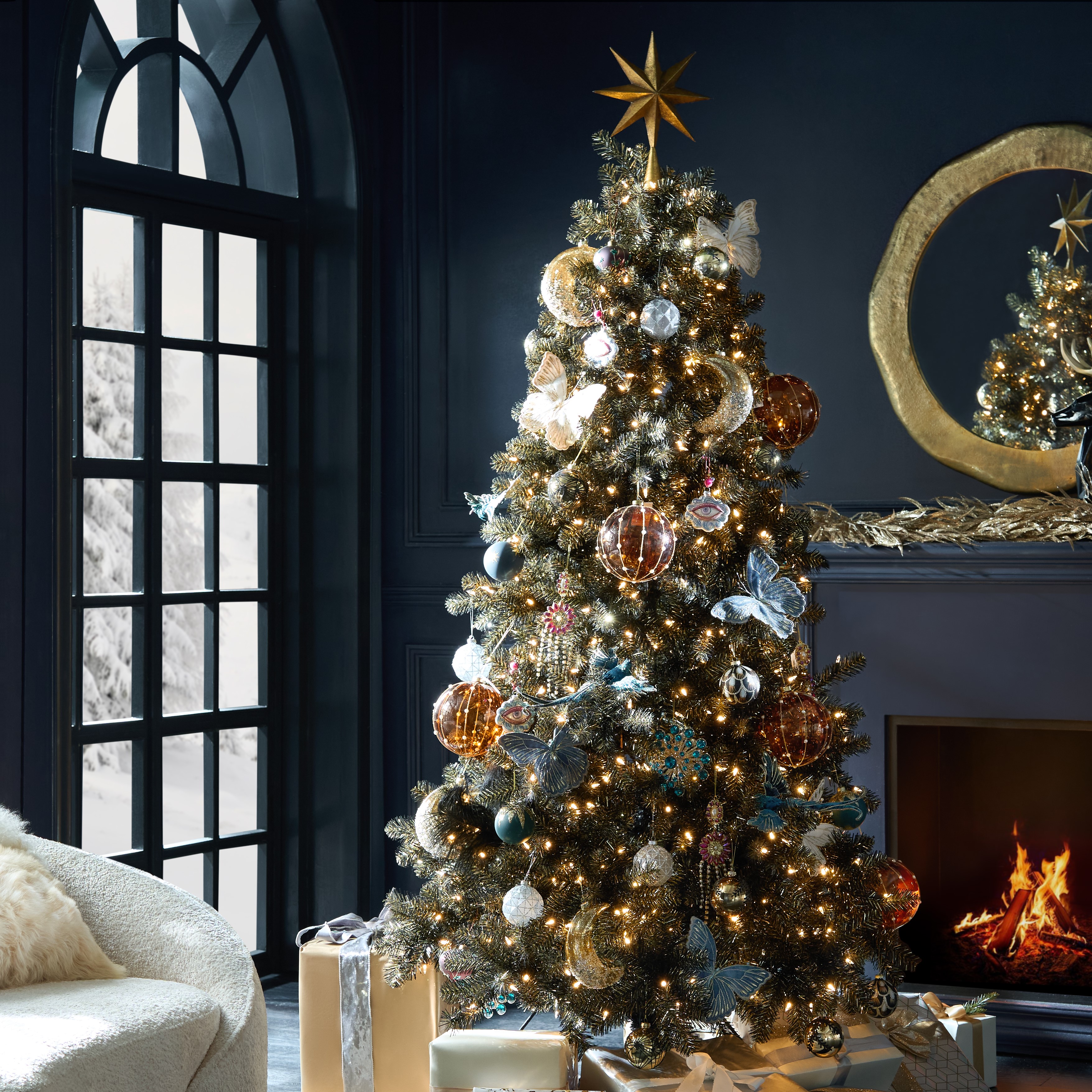 Jeweled Butterfly Clip Blue - Set of 3