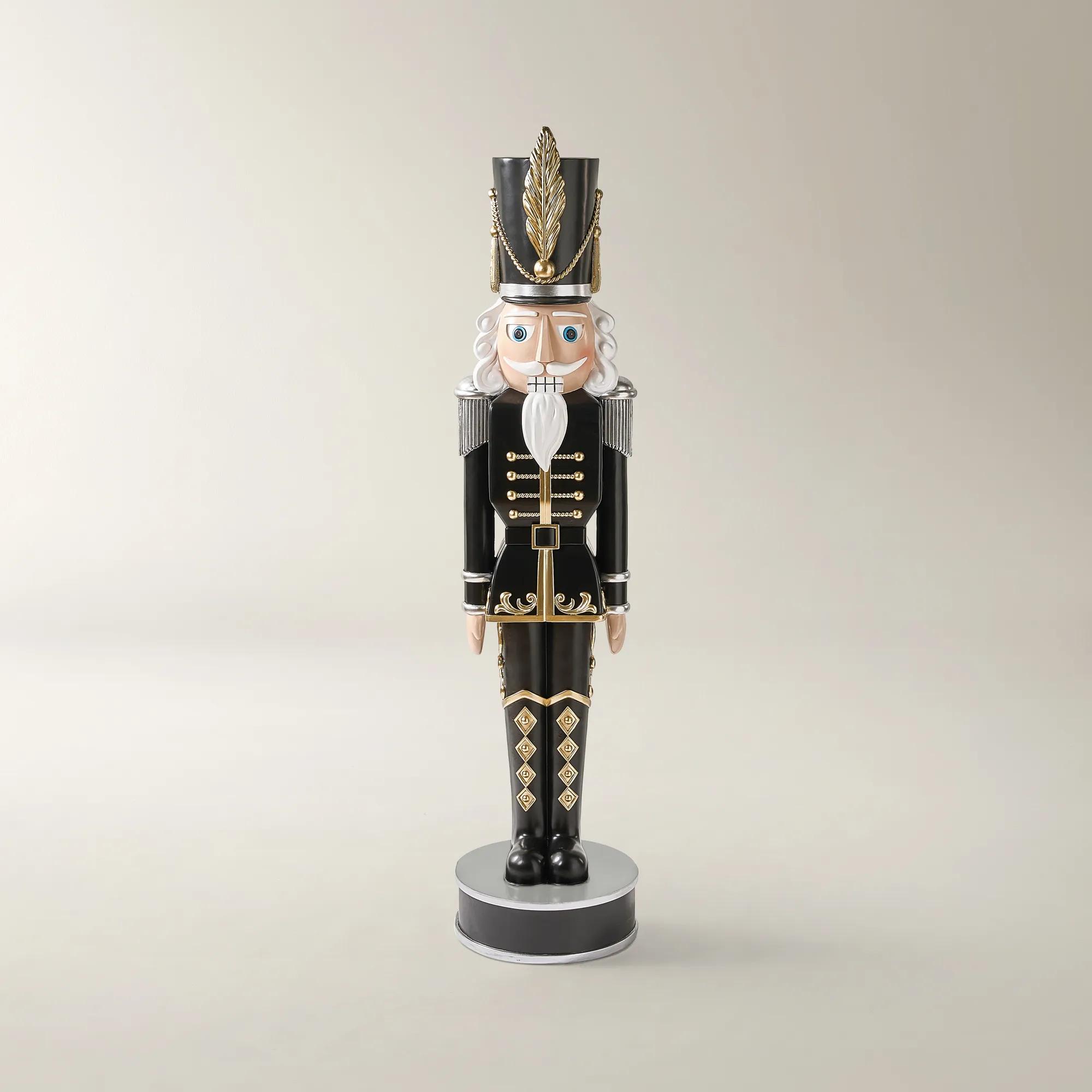 Oversized Nutcracker Black/Gold - 3 Feet