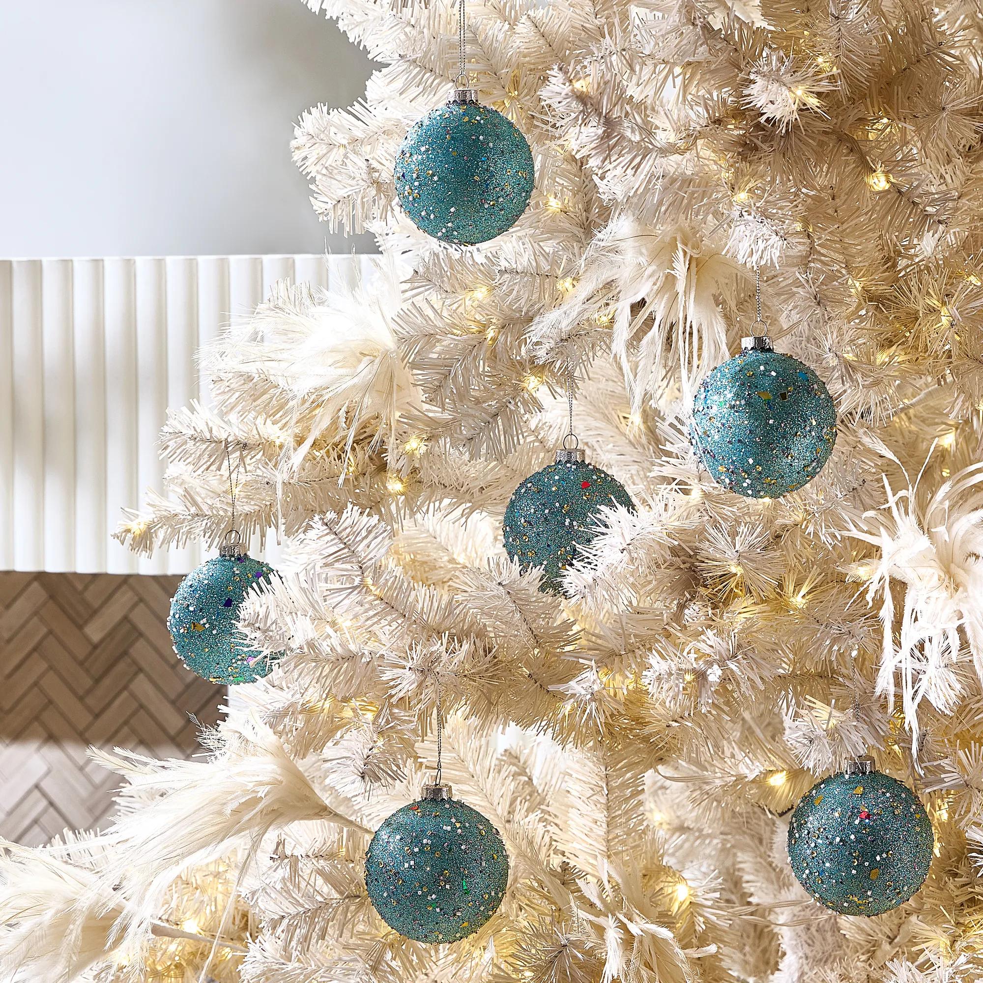 Confetti Glitter Ornament - Set of 6