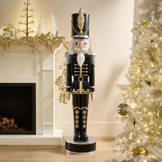 Oversized Nutcracker Black/Gold - 5 Feet