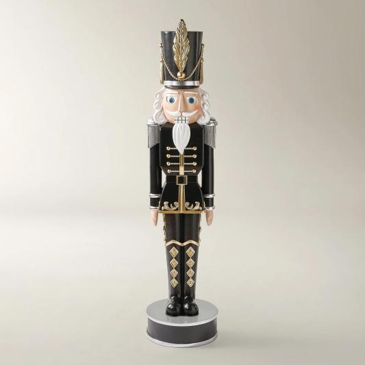 Oversized Nutcracker Black/Gold - 5 Feet
