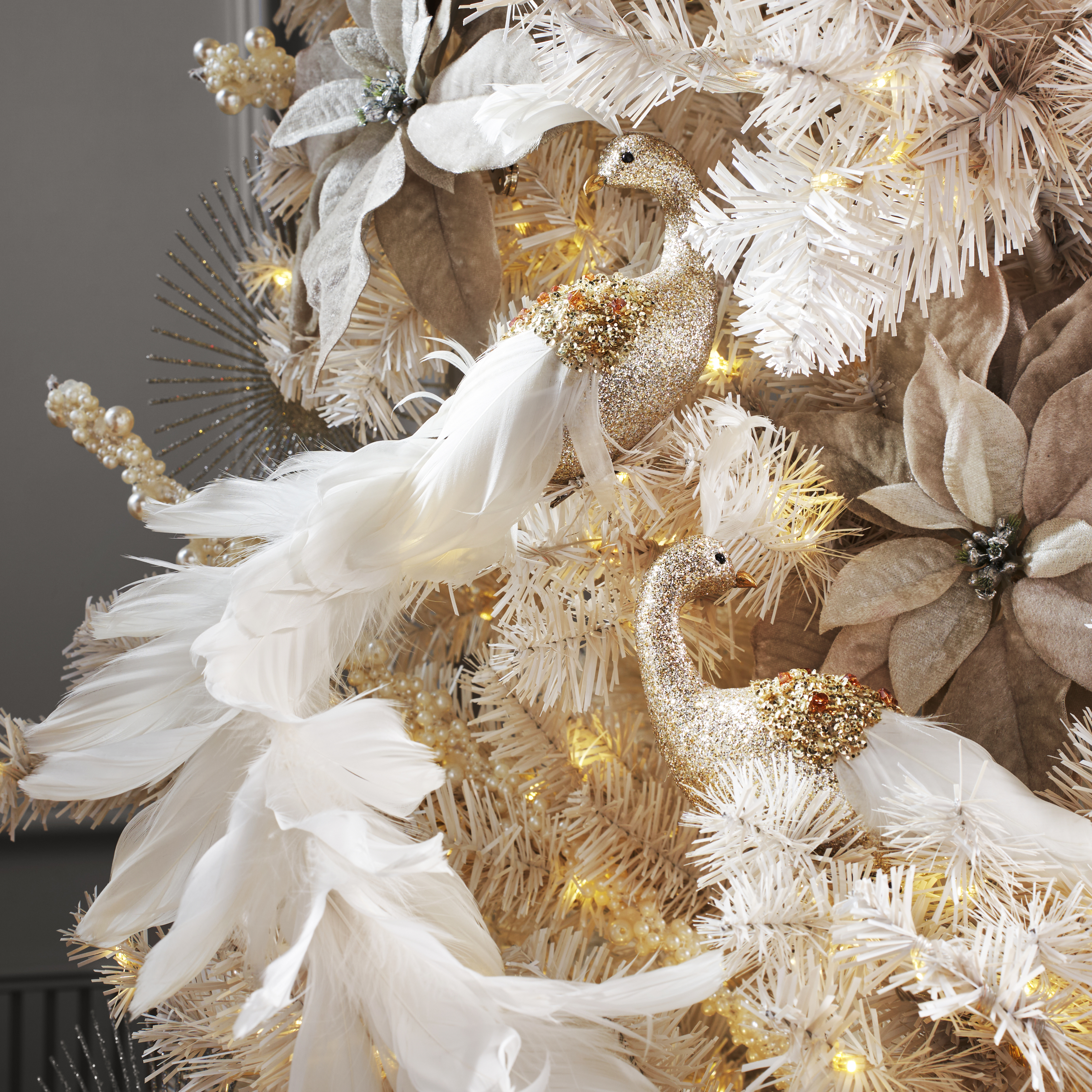 Feathered Peacock Clip - Set of 2