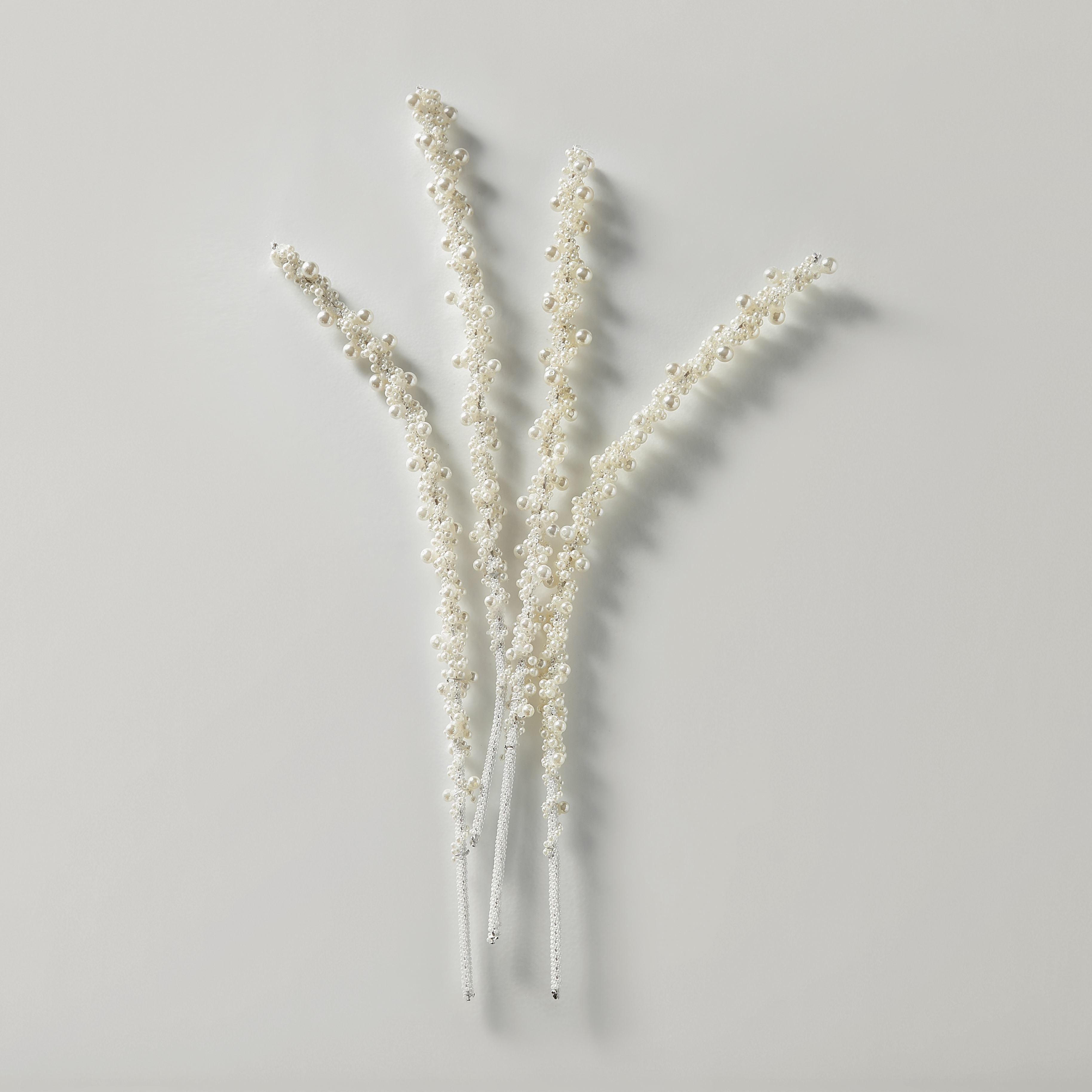 Pearled Icicle Tree Pick 21" - Set of 4
